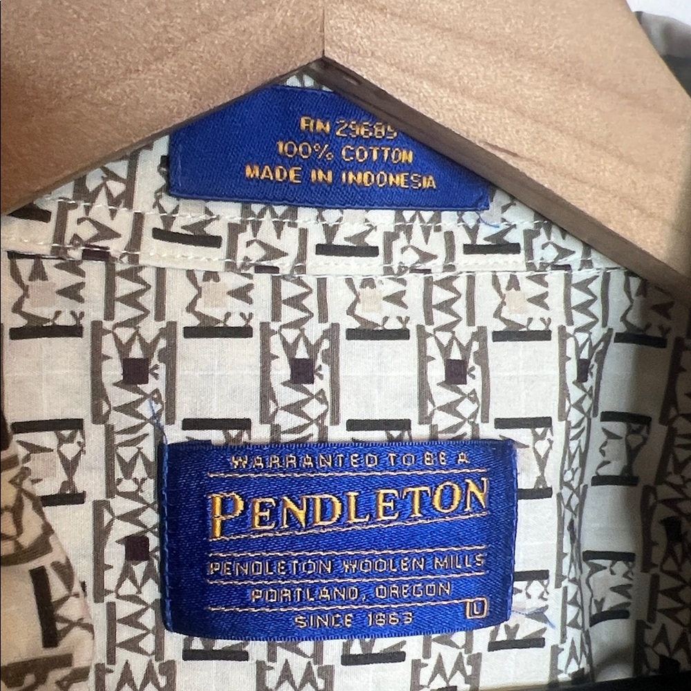 Pendleton Button Down Aztec Print Short Sleeve Sh… - image 2